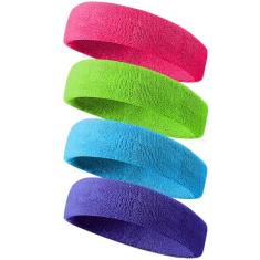 Tanluhu Bandanas esportivas para homens e mulheres, faixa de suor de tecido felpudo para tênis, corrida, basquete, malhar, executar - faixa de cabeça de algodão atlética para uso ao ar livre