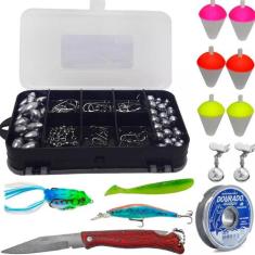 Kit de Pesca Esportiva Anzol Iscas articiais boias Girad - Summer