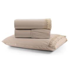 Jogo de Lençol Gippir Solteiro Percal 200 Fios 3 Peças - Santos e Luan