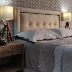 Cabeceira King 195 Cama Box Diamond Veneza 05 Bege Suede Com Pés RBL