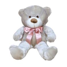 Urso De Pelúcia Avelã  Super Macio 50 Cm - Com Laço Colorido, Decoraçã