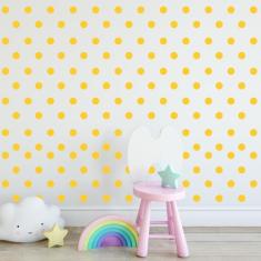 Adesivo de Parede Bolinhas Amarelas 144un - Quartinhos