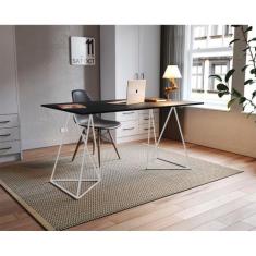 Escrivaninha Mesa Bela Vista Branco e Tampo Preto - NEW GREEN, BRANCO