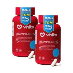 Vitamina D3 K2 MK7 2000ui 60 Cápsulas (2 meses cada) - Vhita (2 unidades)