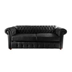Sofá Chesterfield Capitone Luis xv Vicenzo Preto Couro Eco 2M / Decoracao, sala tv estar, recepçao