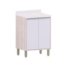 Balcão De Cozinha Com Tampo 60cm 2 Portas Art Luciane Móveis Pátina-ci