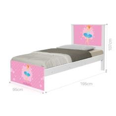 Cama Solteiro Adesivada Bailarina Clássica Com Colchão