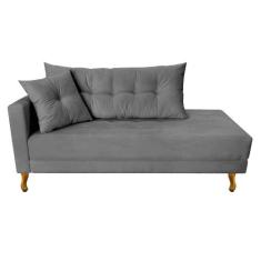 Recamier Azura 140cm com Almofada Lado Direito Suede - Amarena Móveis,
