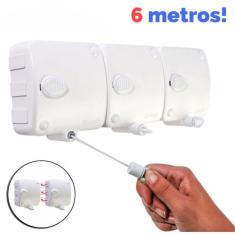 Varal Retrátil Automatico Parede Corda 3 Modulos Stendmax 6m - Maxeb