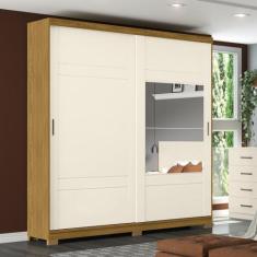 Guarda Roupa Solteiro 2 Portas Deslizantes 3 Gavetas Verg Henn, Nature