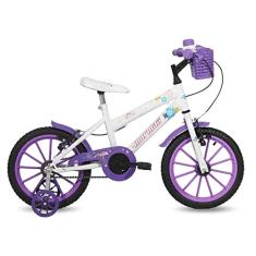 Bicicleta Infantil Mormaii Aro 16 PP MTB 1V Sweet Girl com Cesta V-Brake Branco