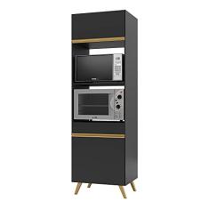 Paneleiro 2 Portas para Forno e Microondas Multimóveis Veneza Gb Fg3679 Preto