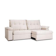 sofá 5 lugares retrátil e reclinável cm usb living triton veludo marfim 290 cm