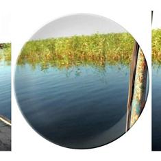 Prato Decorativo de Porcelana Boat In The Distance Salver Prato de Jantar