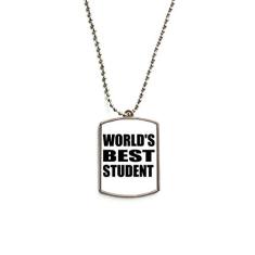DIYthinker World's Best Student Teacher Citação de aço inoxidável Colar com pingente de identificação para cães