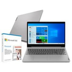 Notebook Lenovo Core i5-10210U 8GB 256GB SSD Tela 15.6" Windows 10 Ideapad 3i 82BS0005BR + Microsoft 365 Personal