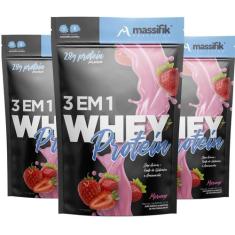 Kit 3 Whey Protein 3 Em 1 - Massifik