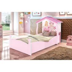 Cama Casa Infantil Princesa Branco/Rosa