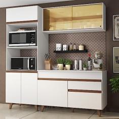 Cozinha Compacta Madesa Reims 190002 com Armário e Balcão - Branco