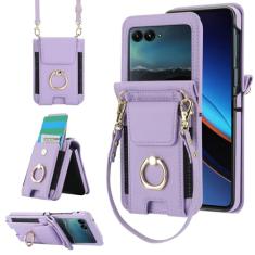 Capa de telefone para Motorola Razr 40 Ultra/Moto Razr Plus 2023 capa carteira com anel alça de pulso transversal cordão suporte para cartão de crédito bolsa de couro Razr+ 5G XT2321-3 mulheres homens
