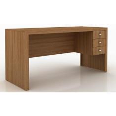 Mesa para Computador 3 Gavetas ME4113 Tecnomobili, Amendoa
