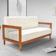 Sofá Bex 2 Lugares 160 Cm Linho Rústico Natural - Spezzia Decor