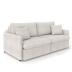 Sofá Retrátil Reclinável 4 Lugares 254cm Maili Bouclê Cinza Claro K01 - D`Rossi