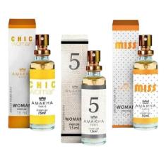 Kit 3 Perfume Feminino Amakha Paris Chic N 5 Miss