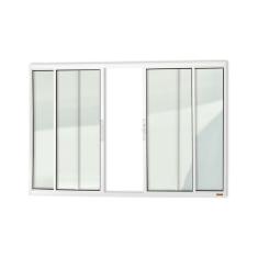 Janela Confort 4 Folhas Vidro Liso 100cm X 150cm Brimak Branco