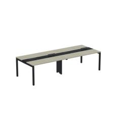 Mesa De Plataforma Dupla Para 4 Pessoas Corporativa 160x120-4p Pdc16-12-4p Nogueira Casablanca-preto
