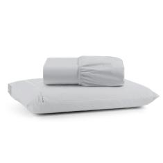 Jogo De Lençol Solteiro Mirante 100% Algodão 2 Peças - Cinza