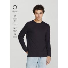 Camiseta Básica Masculina Manga Longa World Hering