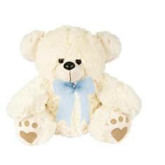 Urso De Pelúcia Baby 30 Cm - Escolha Cor Do Laço - Lalu Enxovais, Laço
