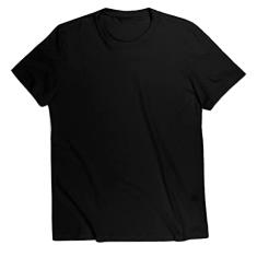 Camiseta Masculina Básica Camisa Lisa - 100% Algodão Fio 30 (Preto, M)