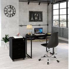 Conjunto Home Office 2 Peças com 1 Escrivaninha e 1 Gaveteiro 4 Gavetas Compace Onix