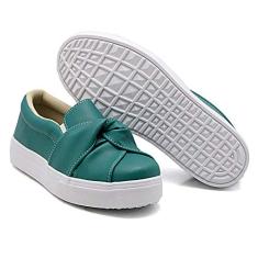 slip on feminino dkshoes modelo nó tenis casual (38, verde)