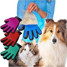 Luva Escova Nano Magnética Tira Pêlos Pets Cães & Gatos