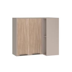 Armário Aéreo Canto Reto 95cm 2 Portas e Nichos Stylo Luciane Móveis