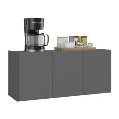 Balcão de Cozinha Suspenso 3 Portas Multimóveis Mp2166 Grafite