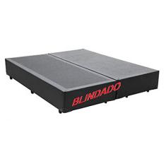 Base Box Queen Bipartido Blindado Sintético Cinza