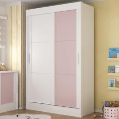 Guarda-roupa Infantil Flex 2 Portas 2 Gavetas Maya Espresso Móveis Branco/Rosa