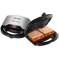 Sanduicheira Grill Mondial Master S-20 Preta - 750W Antiaderente, Pret