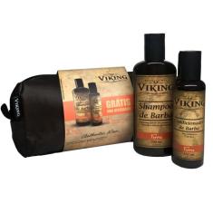 Kit de Barba Necessaire, Shampoo Condicionador Terra Viking, Condicion