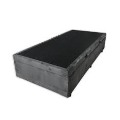 Base Box Bau Solteiro Premium Santo Box Suede 47x78x188, Cinza