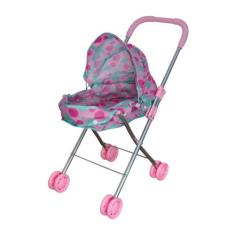 Carrinho de Boneca Passeio Divertido Berco Rosa - DM TOYS