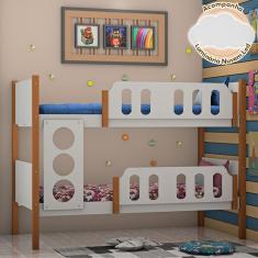 Beliche Solteiro Ônix - Branco com Caramelo + Luminária Nuvem