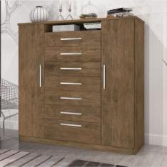 Cômoda 2 Portas 7 Gavetas Mega J&A Móveis Jequitiba