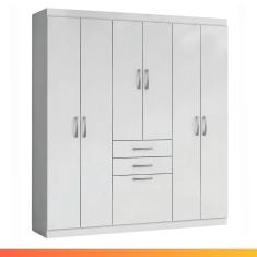 Guarda Roupas Casal 7 Portas 2 Gavetas Lisboa Aramóveis Branco