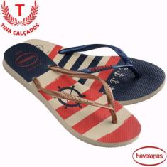 Chinelo Havaianas Slim Nautical, Índigo, 39/40