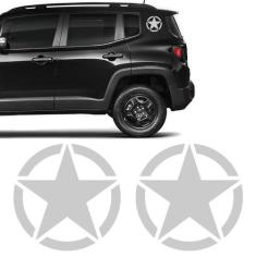 Kit Estrela Militar Para Coluna Jeep Renegade Adesivo Prata - SPORTINO